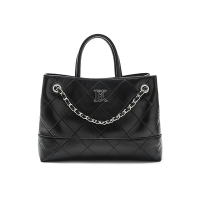 迪莱克丝官方正品真皮菱格链条包