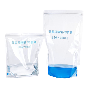 Labshark一次性无菌采样袋均质袋取样袋带压条采样袋双压条液体采集袋取样水质水样圆底可立式采水袋