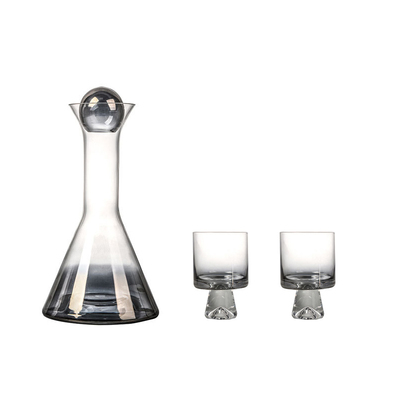 水晶玻璃水杯烟灰色水瓶轻奢酒具
