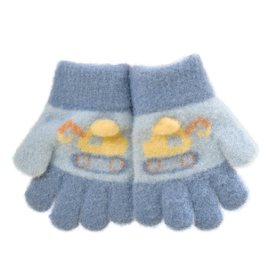 婴幼儿童手套秋冬季男童女童宝宝五指加绒保暖针织可爱小手套潮