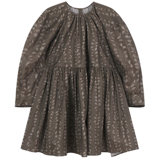 江南布衣童装棉印花中长款长袖连衣裙秋冬女童儿童jnbybyjnby