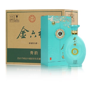 金六福白酒青韵500ml*6瓶兼香型白酒礼盒装整箱过节送长辈送亲朋