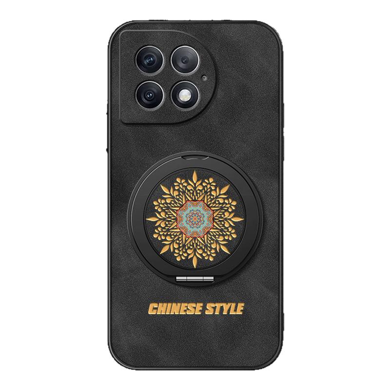 適用一加Ace5pro手機殼1加Ace3保護套OnePlusAce2pro旋轉(zhuǎn)支架Ace3磁吸OPPO新款1+ace3羊巴皮圖騰外殼男款防摔