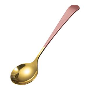 304不锈钢勺子网红家用汤匙轻奢ins分餐可爱吃饭匙羹圆勺调羹