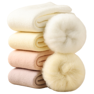 儿童羊绒厚袜子男童冬季加绒加厚保暖中长筒女童秋冬款睡觉羊毛袜