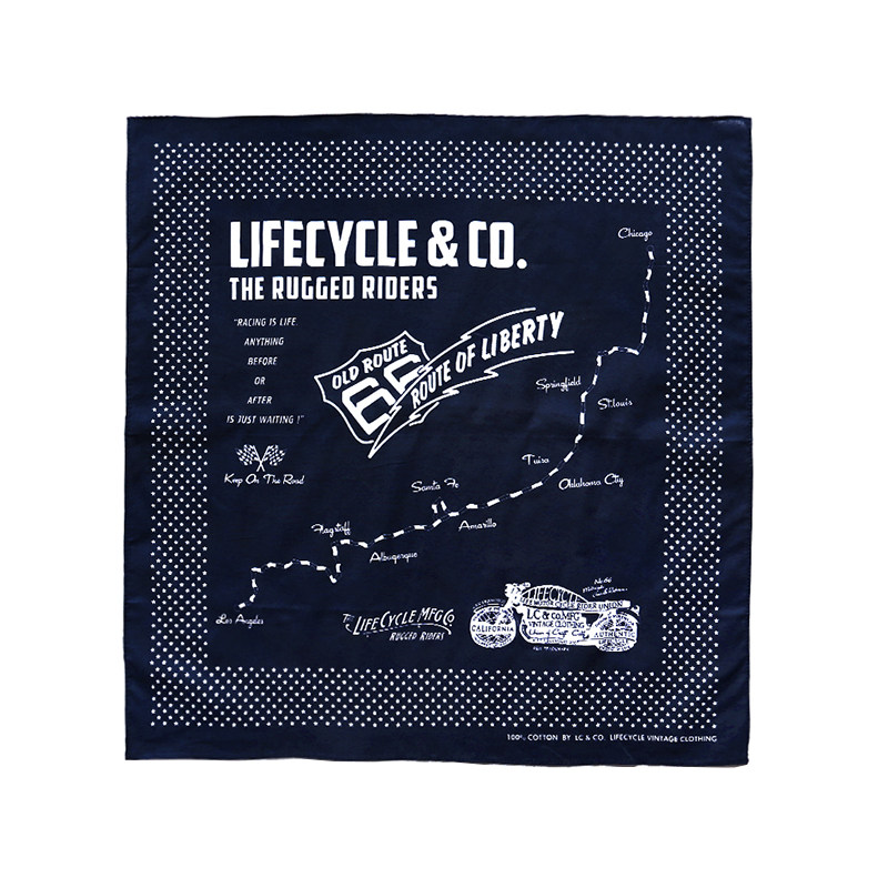 LifeCycle原创新品阿美咔叽复古机车头巾bandana领巾情侣小方巾