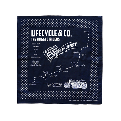 LifeCycle复古头巾情侣印花方巾