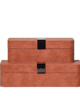 现代轻奢皮革饰品首饰盒装饰摆件高级感收纳卧室衣帽间软装搭配