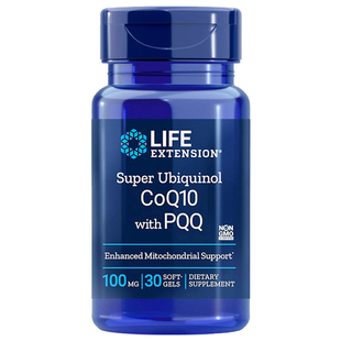 优惠还原泛醇辅酶Q10富里酸含PQQ备孕心脑30粒美国Life Extension