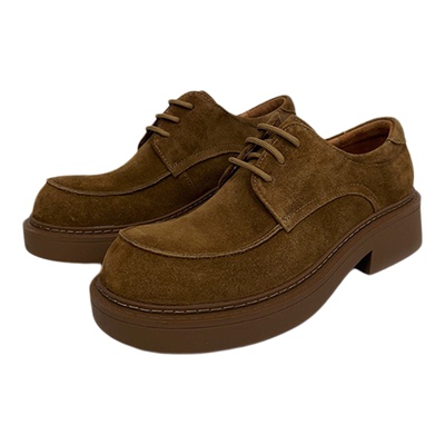 复古反绒老钱风德比皮鞋