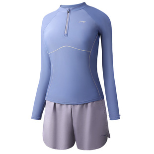 李宁防晒泳衣女款分体长袖冲浪服女士海边度假漂流青少年温泉泳装