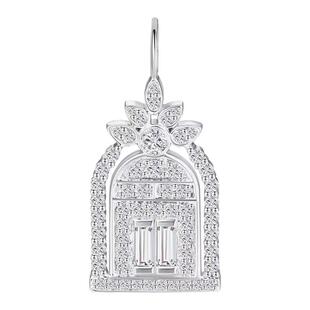 蒂芙星钻铂金PT950培育钻石项链小众18K金套链幸福之门锁骨链送礼