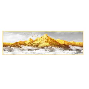 金山银山财源滚滚好寓意贴画背靠金山床头画客厅沙发背景墙装饰画