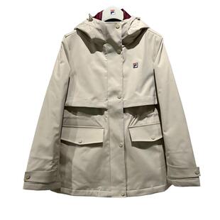 FILA斐乐2026冬季女士新雪丽高效暖绒舒适运动连帽棉服F11W648901