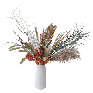 轻奢小众天然干花花束高级感混搭带花瓶前台客厅摆件套装花艺装饰