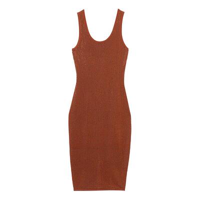 SANDRO光泽吊带开衩连衣裙