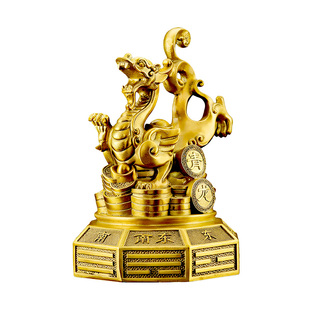 2黄铜四大神兽摆件青龙白虎朱雀玄武一套客厅家居工艺品四方位