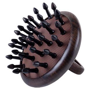 十里荷天然黑檀木指环梳家用头皮按摩经络梳女士长发气囊气垫梳子