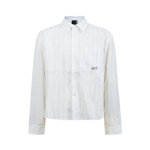 Remedy高智感休闲条纹长袖衬衫男女美式复古短宽版型cleanfit衬衣