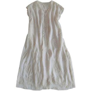 刘美人刘钰懿睡衣短袖真丝乔其绣花睡裙长裙连衣裙宽松仙女家居服