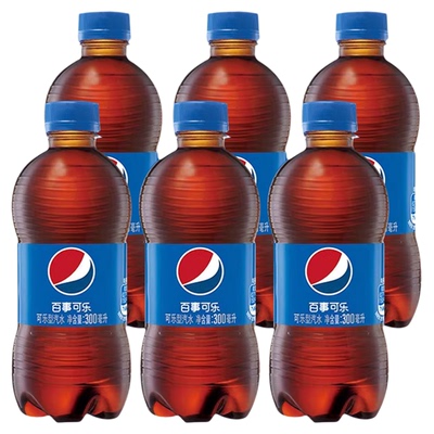 百事可乐300ml瓶碳酸饮料迷你汽水整箱300毫升小瓶便携装饮料