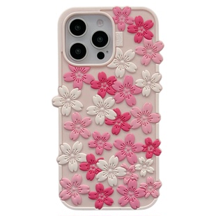 韩系ins小香风立体粉色花朵适用苹果17pro手机壳iphone15保护套14硅胶13新款16promax女款小众15pro防摔外壳