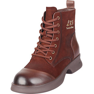 加大码女鞋41一43爆款棉靴2025冬新款脚宽胖肥时尚休闲加绒马丁靴