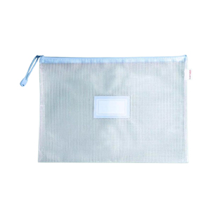 得力a4文件袋拉链式透明网格学科分类收纳袋初中生专用档案袋小学生试卷收纳作业文具资料大容量手提袋子