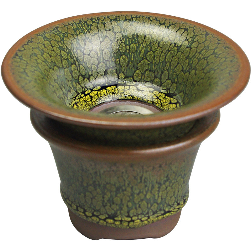 建盏兔毫铁胎大口径茶滤组合