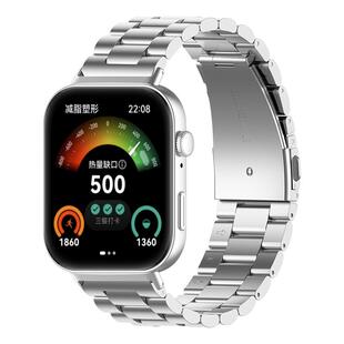 适用于华为fit4表带watchfit3金属三株钢带智能运动手表Watch Fit4Pro腕带男女时尚夏透气不锈钢表链替换配件