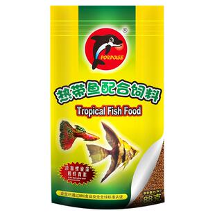 海豚牌鱼粮小型热带鱼配合饲料薄片颗粒孔雀凤尾三湖螺旋藻通用型