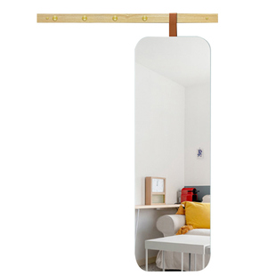 穿衣镜挂衣架一体家用卧室玄关入户全身镜壁挂设计感衣帽间试衣镜