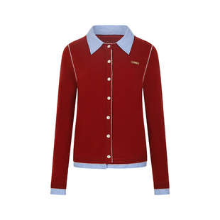 ARTE PURA25秋冬胶囊新款氛围感红色毛针织开衫学院风洋气上衣女