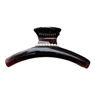 《关于莉莉安》法式复古琥珀色后脑勺发卡发大号抓夹鲨鱼夹发量多