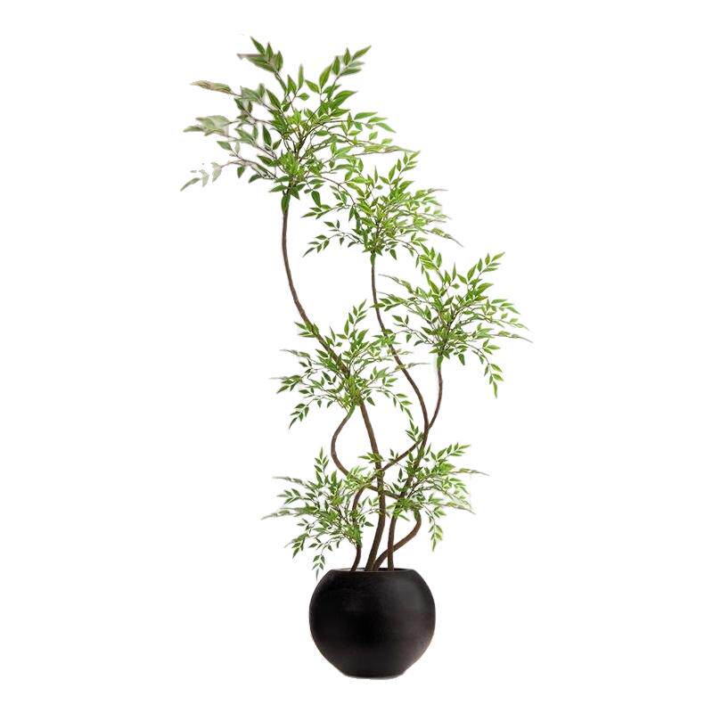 南天竹仿生绿植落地花艺摆件室内仿真植物盆景
