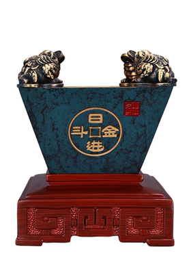 日进斗金黄铜金蟾摆件招财
