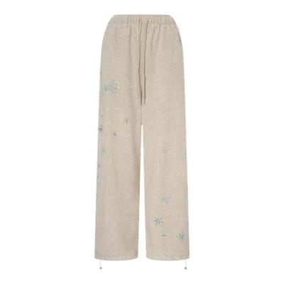 TCH静奢云呢灰璀璨星烫钻垂感软糯阔腿宽松加绒休闲裤女2025新款