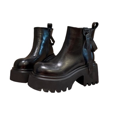 英伦风小个子增高短靴切尔西靴