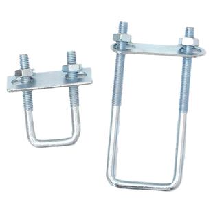 镀锌方型U型管卡直角螺栓螺丝卡扣抱箍加长固定连接件方形M6M8M10