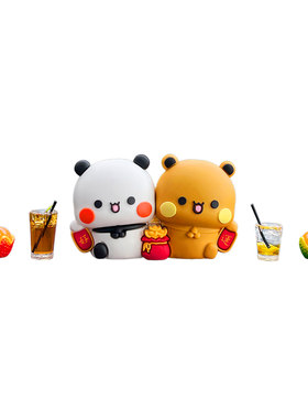 一二布布情侣摆件可爱萌趣装饰品