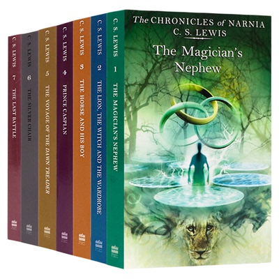 进口英文原版 the chronicles of narnia C.S.LEWIS 纳尼亚传奇7册合售 路易斯 奇幻儿童文学 儿童文学经典 Pauline Baynes插图