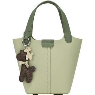 CASSILE卡思乐菜篮子包2025新款小包包水桶包手提真皮女包斜挎夏