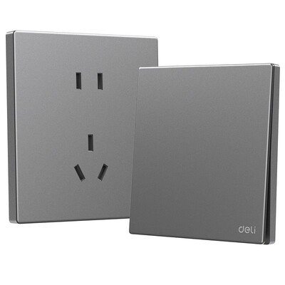 得力开关插座面板超薄哑光肤感