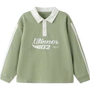 巴拉巴拉儿童polo衫男童女童长袖t恤春秋款童装中大童打底衫上衣