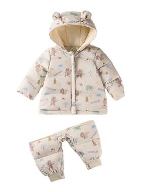 可拆卸婴儿爬服外穿羽绒服