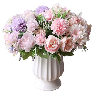 假花仿真花束塑料花小束把花玫瑰绢布花干花家居摆设装饰摄影道具