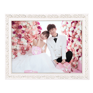 实木相框结婚照挂墙欧式20 24 3036寸40寸48寸婚纱照洗照片加相框