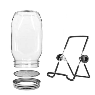 家用生豆芽梅森瓶发芽罐水培芽菜304不锈钢盖加厚玻璃育苗瓶套装