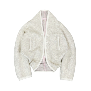 “原厂面料27.4%绵羊毛10%马海毛”秋冬落肩宽松羊毛外套毛呢大衣