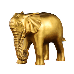 铜象吸水象客厅纯黄铜大象摆件一对家居酒柜玄关办公室装饰工艺品